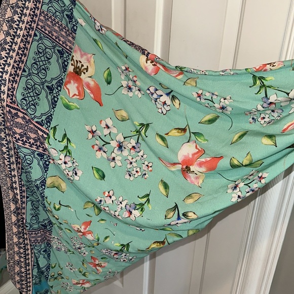 Anthropologie Cocoon Kimono Mixed Print Topper One Size Floral Modal Layer Boho - Picture 5 of 16